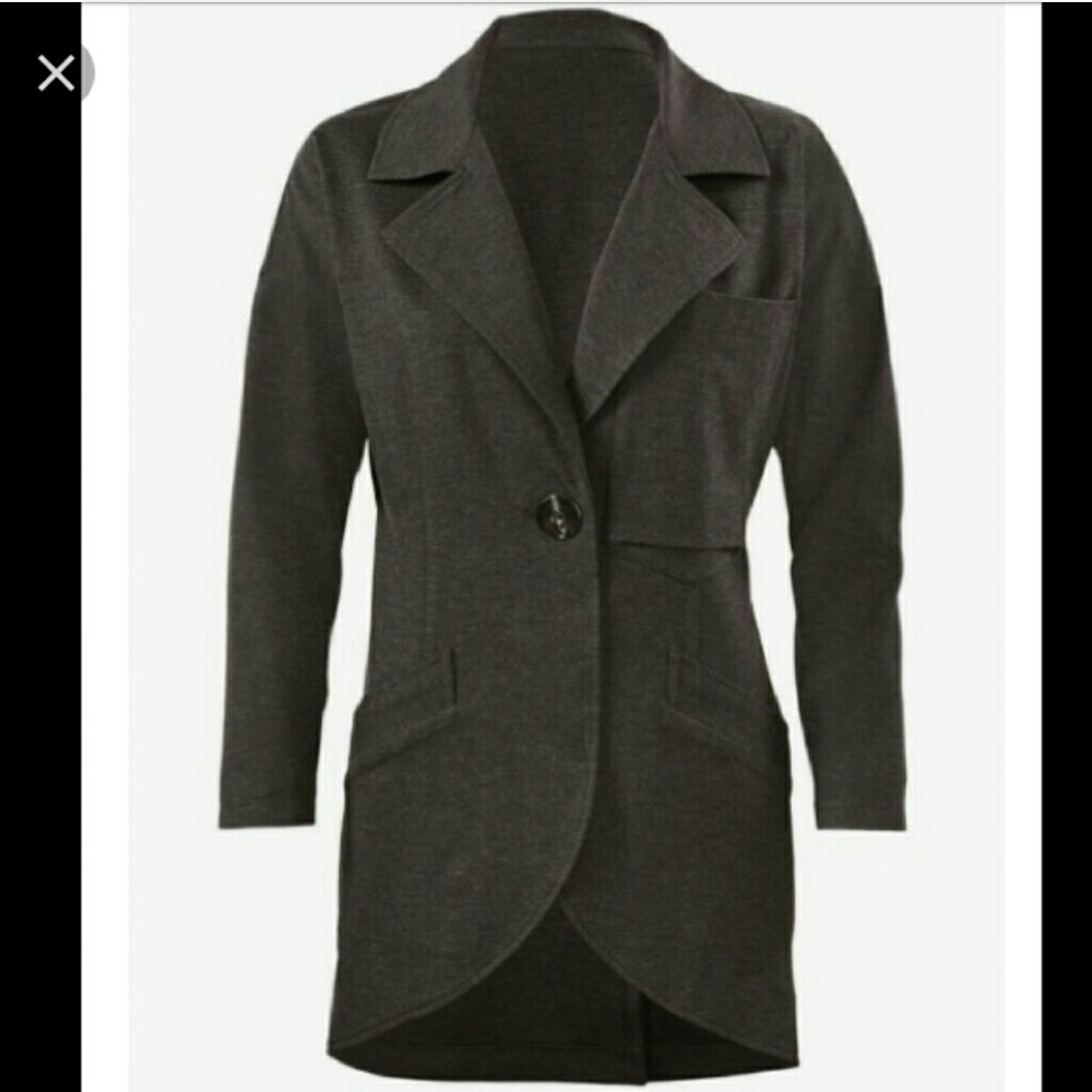 CAbi Gray Ponte Knit Lisbon Topper Jacket 